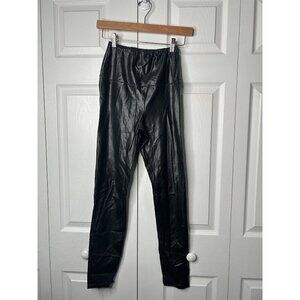 Aritzia Wilfred Free Daria Black Faux Leather Leggings Pants Women's Size Small